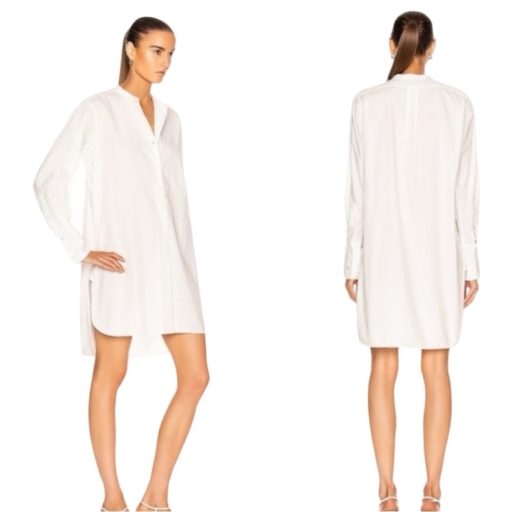 NILI LOTAN Loria Tunic Shirt Dress WITH ORIGINAL TAG Linen Cotton Stripe Size M - Picture 3 of 16